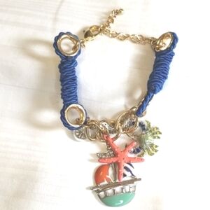 Gold Link Bracelet Crab Sailboat Starfish